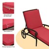 CLIHOME 3-Piece Outdoor Chaise Lounge Bar Table Set with Cast Aluminum Side Table - 4 of 4