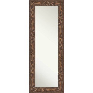 20" x 54" Non-Beveled Bridge Brown Wood on The Door Mirror - Amanti Art: Over-the-Door, Wall-Mounted, Rectangular, Includes Hooks - 1 of 4