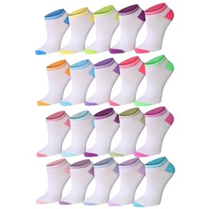 Solid White Canvas No Show Socks - 20 Pairs - 1 of 4
