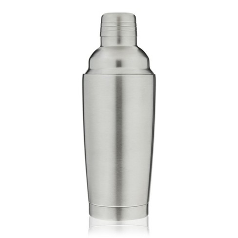 True Vacuum Insulated Cocktail Shaker Leak Proof Insulated Shaker Stainless  Steel, Cocktail Shaker, Drink Shaker and Strainer, 25oz, Silver, Set of 1