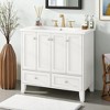 36 Inch Bathroom Vanity with Resin Sink Combo, Solid Wood Frame Storage Cabinet with 4 Soft Closing Doors and 2 Drawers - 2 of 4