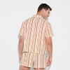 Pride Adult Short Sleeve Woven Rainbow Pajama Top - Ivory Striped - 2 of 3