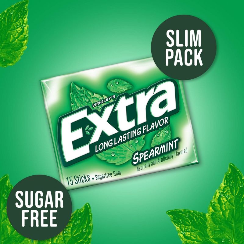 Extra Spearmint Sugarfree Gum - 15ct, 4 of 9