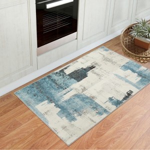 Modern Abstract Area Rugs with Non-Slip Backing | Machine Washable Low Pile Floor Carpets for Living Room, Bedroom, Dining Room, Kitchen & Office - 1 of 4