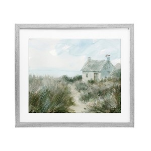 Stupell Industries Simple Windswept Cottage Framed Print Under Glass Art, Gray, 21" x 17" - 1 of 4