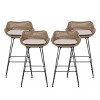 Christopher Knight Home Kevin Outdoor Wicker and Iron Barstools with Cushions (Set of 4) - 2 of 4
