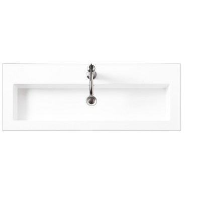 James Martin Vanities Composite Countertop 39.5" W x 15.4" D  Sink, White Glossy