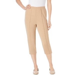 Woman Within Women's Plus Size Petite The Hassle-Free Soft Knit Capri - 1 of 2