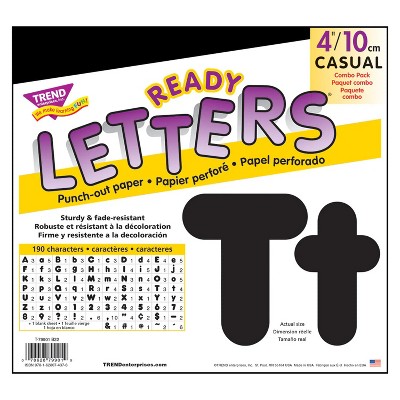 TREND Black 4-Inch Casual Uppercase/Lowercase Combo Pack Ready Letters®