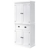 HOMCOM 72" Traditional Freestanding Kitchen Pantry Cupboard with 2 Cabinet, Drawer and Adjustable Shelves - 4 of 4