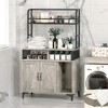 Cat Litter Box Enclosure with Shelves, Large Hidden Litter Box Furniture with Storage Compartments for Indoor Cats - 3 of 4