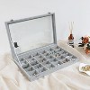 30-Grid Velvet Jewelry Tray with Clear Lid, Stackable Display Case with Removable Organizer - 4 of 4