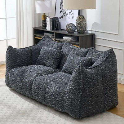 Soft Bean Bag Chair With High Resilience Foam Core,Bean Bag Chair For Adults,Square Recliner Sofa,2 Seater Sofa,Bean Bag Chair Sofa-Cuddlewood