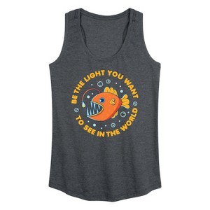 Women's - Instant Message - Angler Be The Light Graphic Racerback Tank - 1 of 4