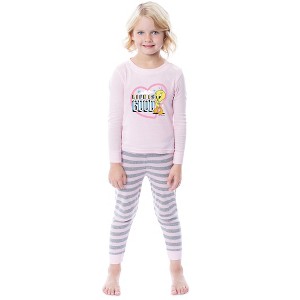 Looney Tunes Toddler Girls' Tweety Bird Life Is Good 2 Piece Long Sleeve Pajama Set Toddler Girls' - 1 of 4