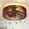 Kaisite Industrial Ceiling Fan with Light, Wood Grain Blades for Living Room - 2 of 4