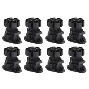 Unique Bargains Plastic Non-Skid Adjustable Leveling Feet for Chairs 8 Pcs - 1 of 4
