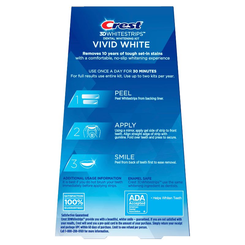 Crest 3D Whitestrips Vivid White Teeth Whitening Kit - 12 Treatments, 3 of 9