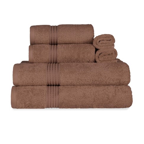 Gray Brown Egyptian Cotton Thick Bath Towel Set, Luxury Bath