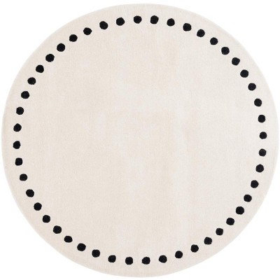 Metro MET913 Hand Tufted Indoor Area Rug - Ivory/Black - 6' Round - Safavieh