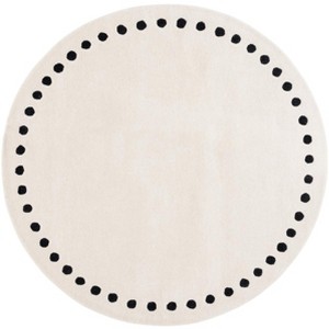 Metro MET913 Hand Tufted Indoor Area Rug - Ivory/Black - 6' Round - Safavieh - 1 of 4