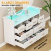 Dresser for Bedroom with LED Light, Charging Station, 8 Drawers, Open Space, Modern Wide Chest for Living Room Entryway Hallway - 4 of 4