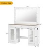 Vanity Table Modern with RGB Cabinet and Glass Top for Bedroom 43.3in Wide-3irtyhousy - 4 of 4