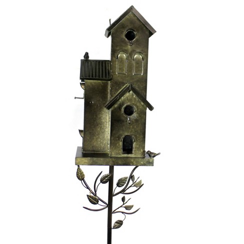 Home Garden 76 0 Tall Townhouse Birdhouse Condo Galvanized Zaer Ltd International Bird And Insect Houses Target