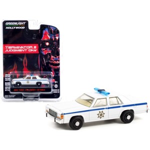1983 Ford LTD Crown Victoria Police White "Terminator 2: Judgment Day" Movie "Hollywood Series" 1/64 Diecast Car by Greenlight - 1 of 3