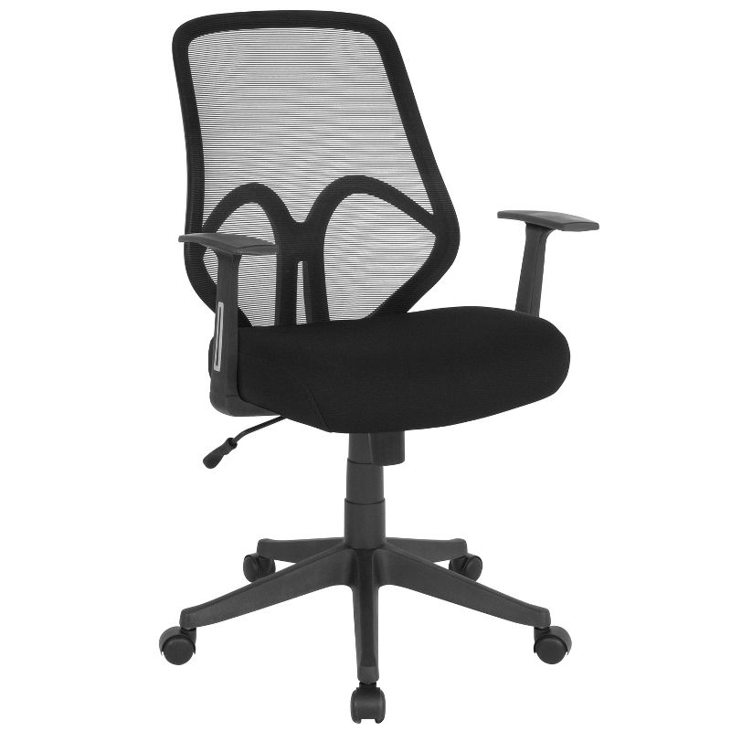 Flash Furniture Salerno Series High Back Black Mesh Office Chair with Arms, 1 of 8