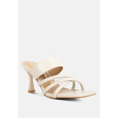 Chiri Criss Cross Strap Spool Heel Women Sandals