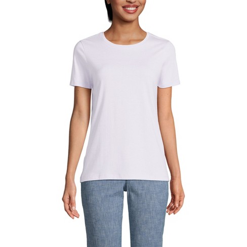 Lands' End Women's Relaxed Supima Cotton Crew Neck T-shirt - Medium ...