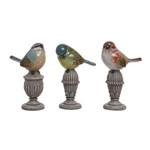 Transpac Resin Bird Pedestal Set of 3 Spring Home Decorations - 1 of 1
