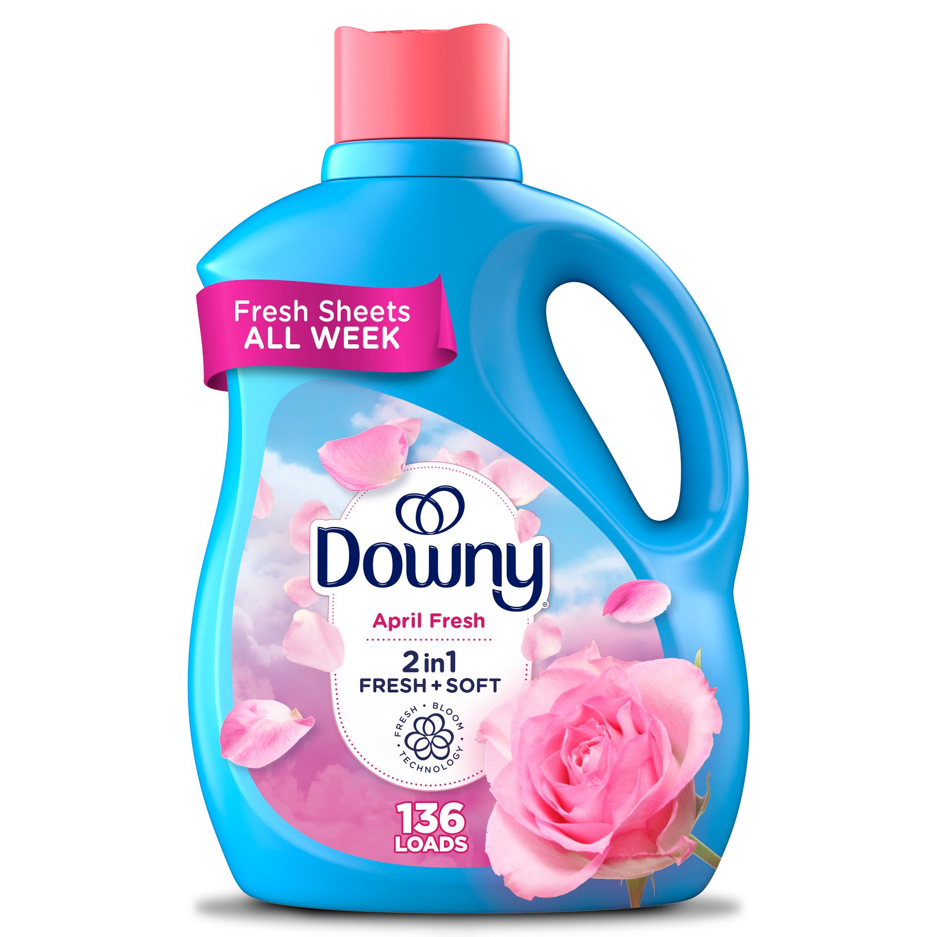 Downy Soft & Fresh Liquid Fabric Softener - April Fresh - 100 fl oz: Household, Aluminum-Free, Paraben-Free, Spill-Resistant Lid