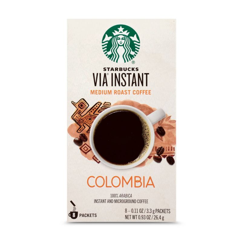 Starbucks VIA Instant Coffee Medium Roast Packets &#8212; Colombia &#8212; 1 box (8 packets), 1 of 9