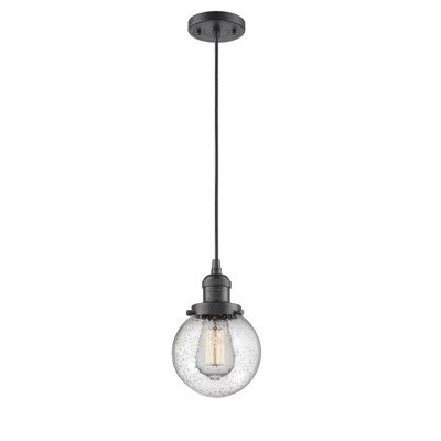Beacon - 1 Light Cord Hung Mini Pendant In Industrial Style-9.5 Inches Tall and 6 Inches Wide