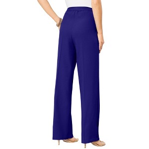Roaman's Women's Plus Size Wide Leg Bend Over Pant - 1 of 4