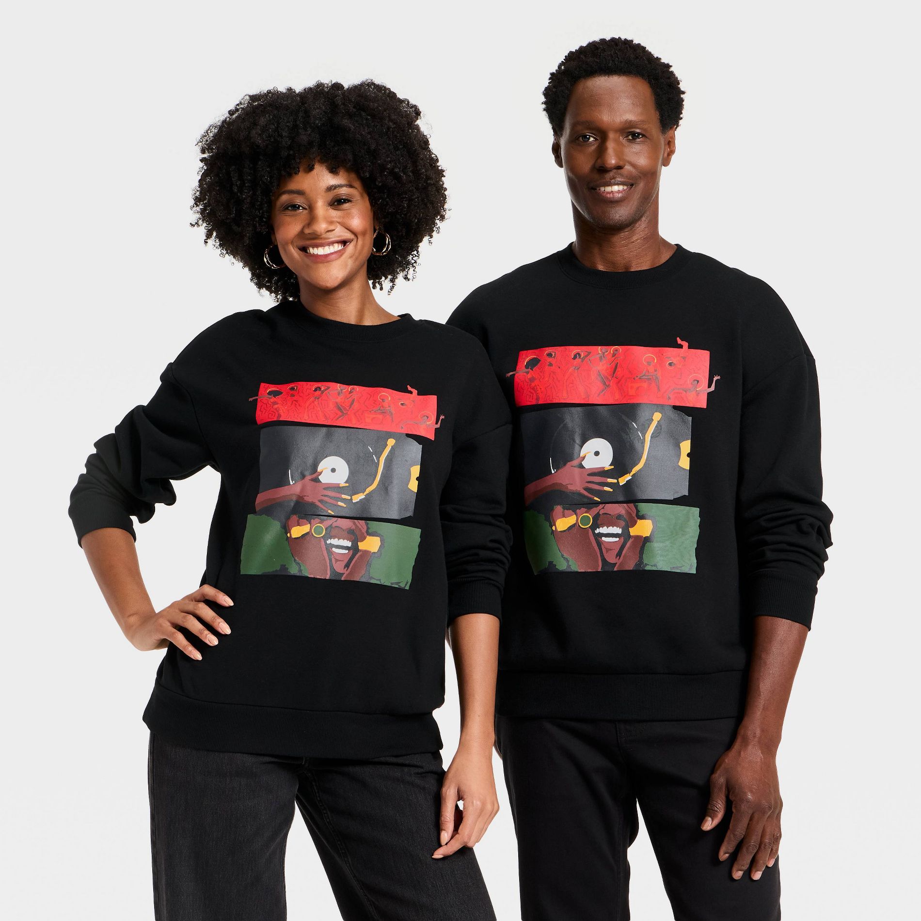 Black History Month Adult Fleece Graphic Sweatshirt - Black