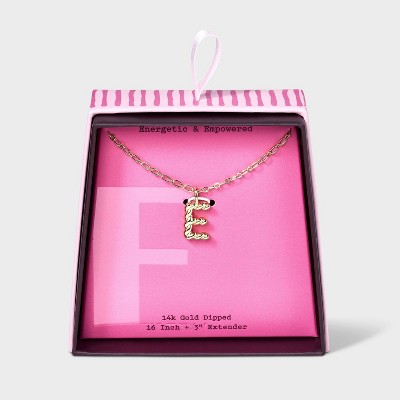 14K Gold Dipped Twisted Bubble Initial Necklace - A New Day™ Gold