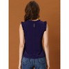 INSPIRE CHIC Women's Ruffled Curved Hem Business Office Vintage Sleeveless Blouse - 4 of 4