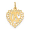 Black Bow Jewelry 14k Yellow Gold 20 inside Heart Charm or Pendant, 15mm - 3 of 4