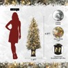 4.5ft Pre-Lit Snow Flocked Artificial Christmas Tree with 200 Lights & 12 Red Berries-286 Branch Tips,Snowman Potted Base for Home/Office - 3 of 4
