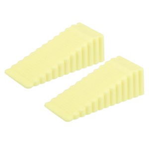 Unique Bargains ABS Wedge Anti-Slip Stripe Mini Floor Mount Door Stoppers 2 Pcs - 1 of 3