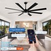 Sofucor Smart Indoor and Outdoor 8-Blade Ceiling Fan 72in Matte Black LED Light Kit and Remote Control App Control Works with Alexa Google Assistant - 2 of 4
