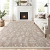 Modern Washable Area Rug for Living Room, Floral Area Rug with Non Slip Backing, Indoor Low Pile Carpet for Dorm Office Decor - 2 of 4