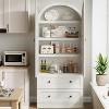 72" Tall Farmhouse Arched Kitchen Pantry Storage Cabinet with 2 Doors & Drawers, Large Wood Storage Cabinets with Thickened Shelves for Dining Room - 3 of 4