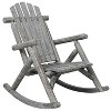 Wooden Porch Rocker Chair,Durable Wooden Porch Rocker Chair,Fir log Rocking Chair,Patio Rockers for Outside,Garde.Light Gray Color - 2 of 4