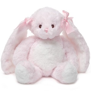 Bearington Cottontail The Stuffed Animal Bunny Rabbit, 14 Inches Pink Easter Plush Bunny with Soft Fur - 1 of 4