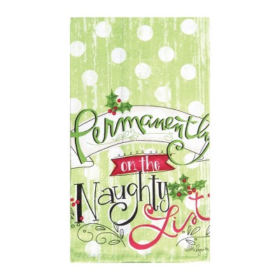 C&F Home On The Naughty List Printed Flour Sack Kitchen Towel Dishtowel