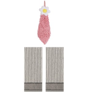 REGALWOVEN 3 Pcs Soft Absorbent Bathroom Hand Towels for Kitchen, Gym - 1 of 4
